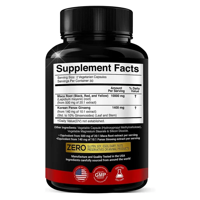 Maca Root Capsules - with Gins - Ginger Tea review and price