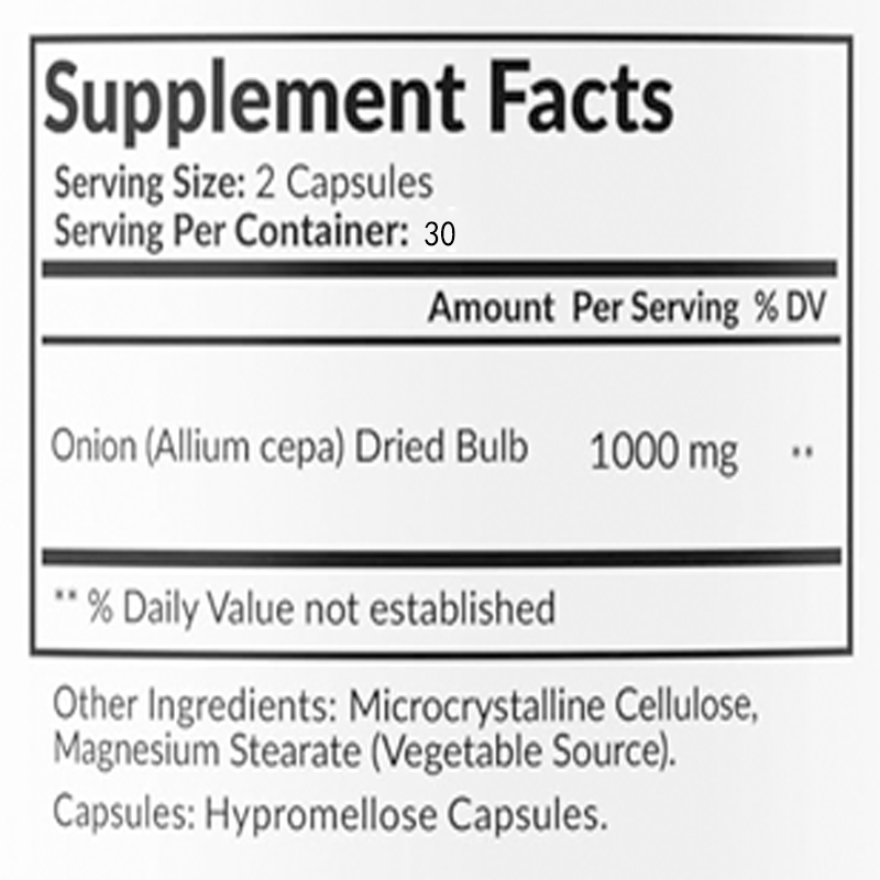 Natural Onion Extract 1000mg - - Herbal Supplement review and price